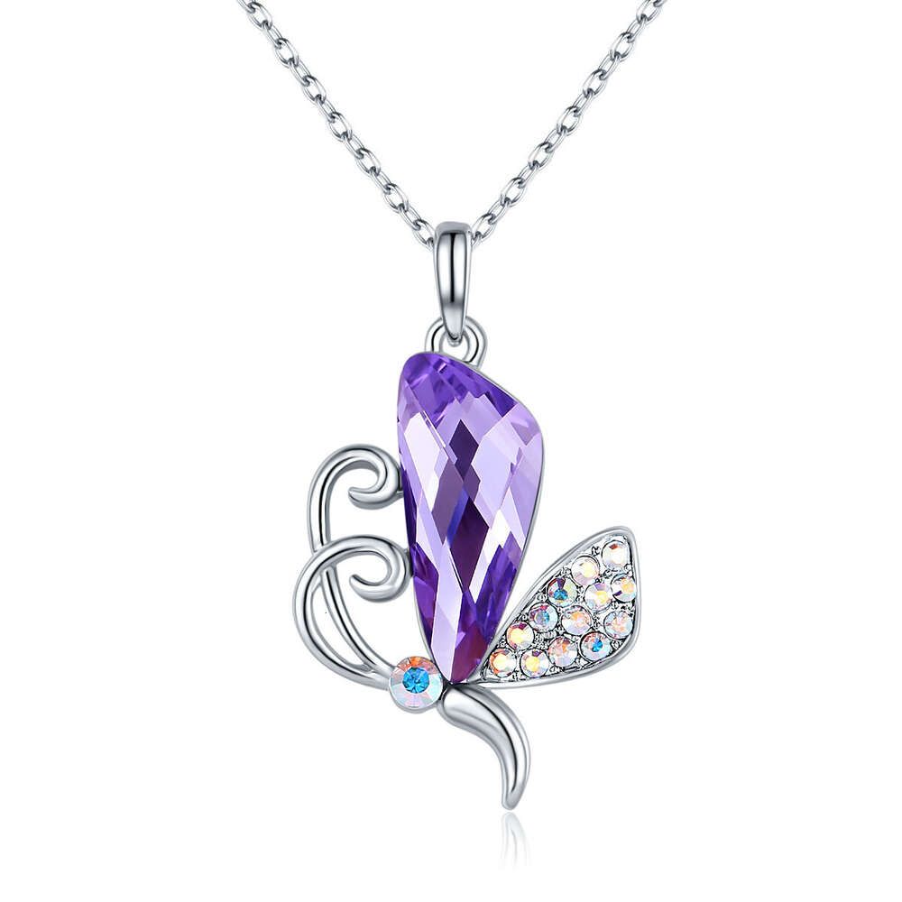 Amethyst Butterfly Necklace