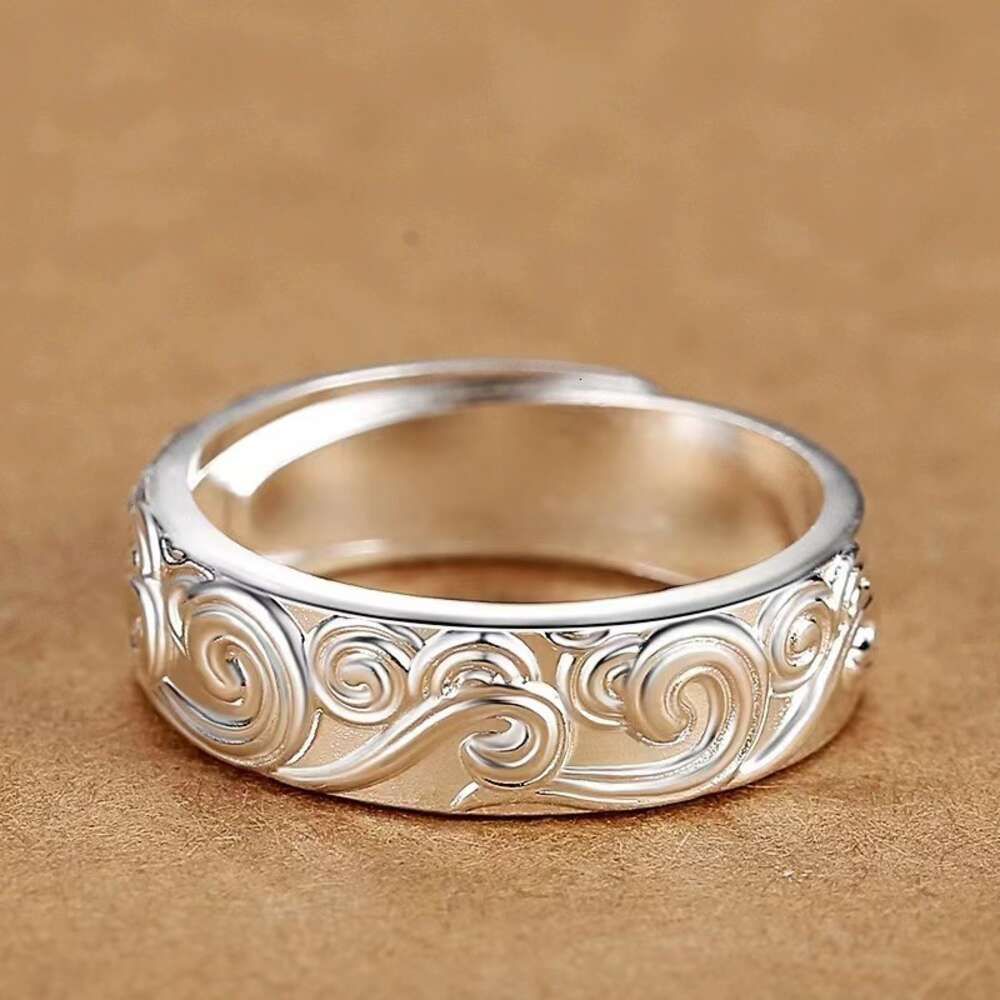 Style Plain Silver Ring Xiangyun