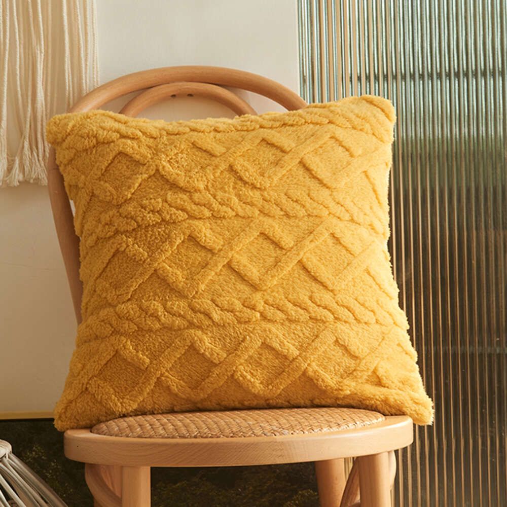 Amarillo-45x45 cm Case de almohada solo