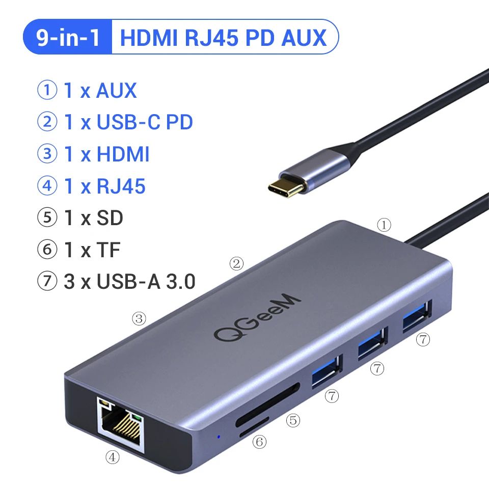 Färg: 9 portar RJ45 ALU