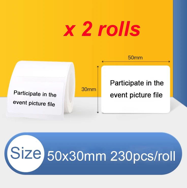 color:50x30mm 2 Rolls