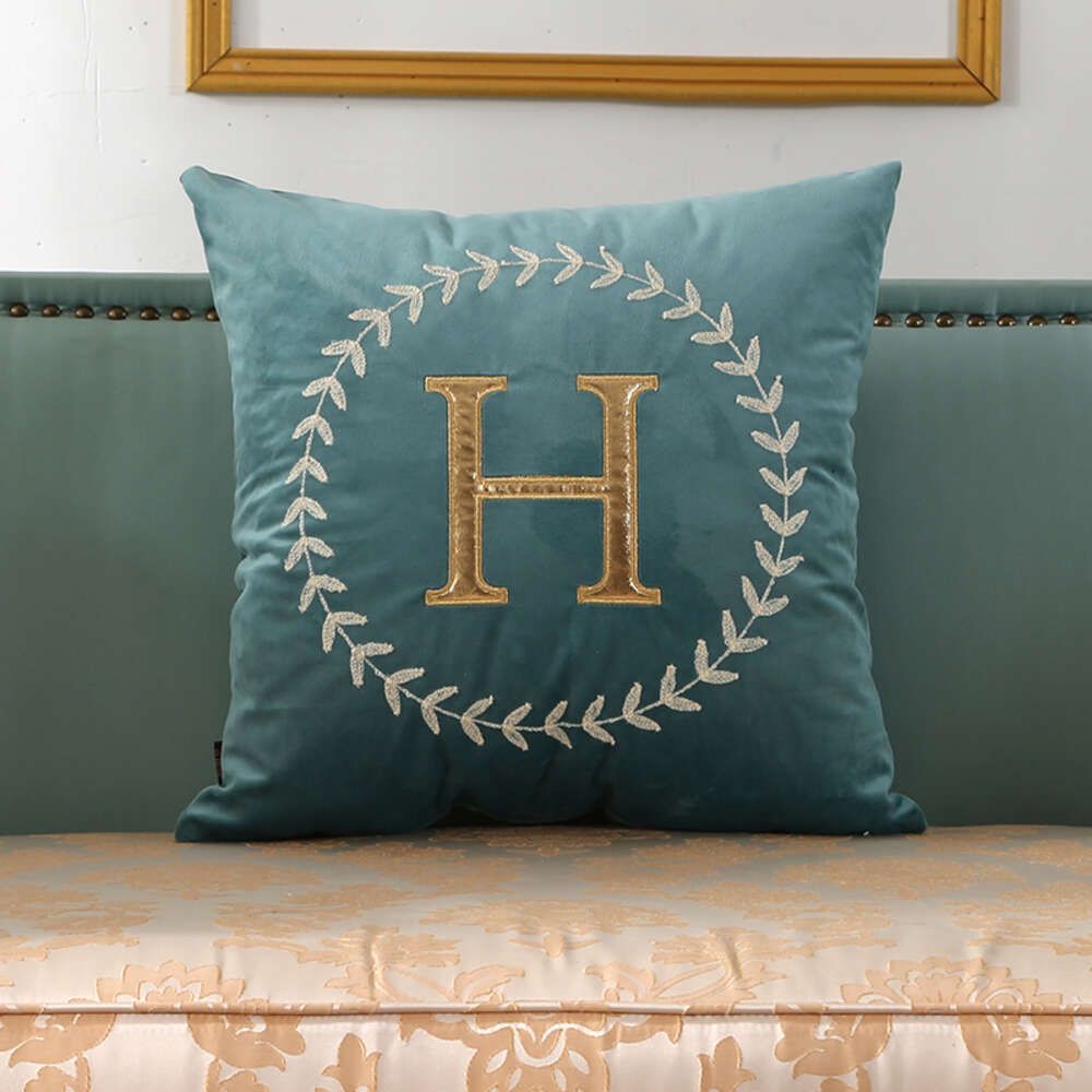 Golden H-Turquoise Green-45x45cm Pillo