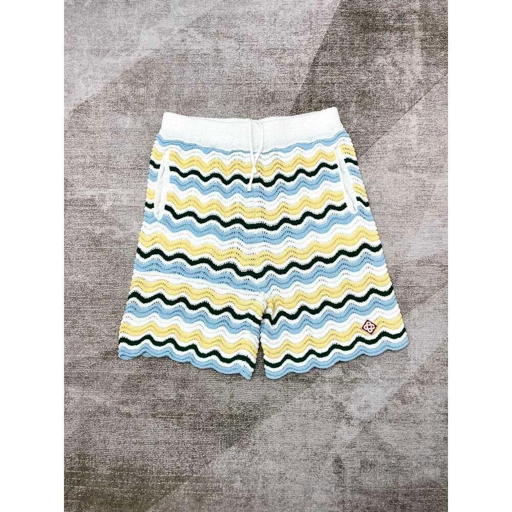 Yellow blue wave shorts