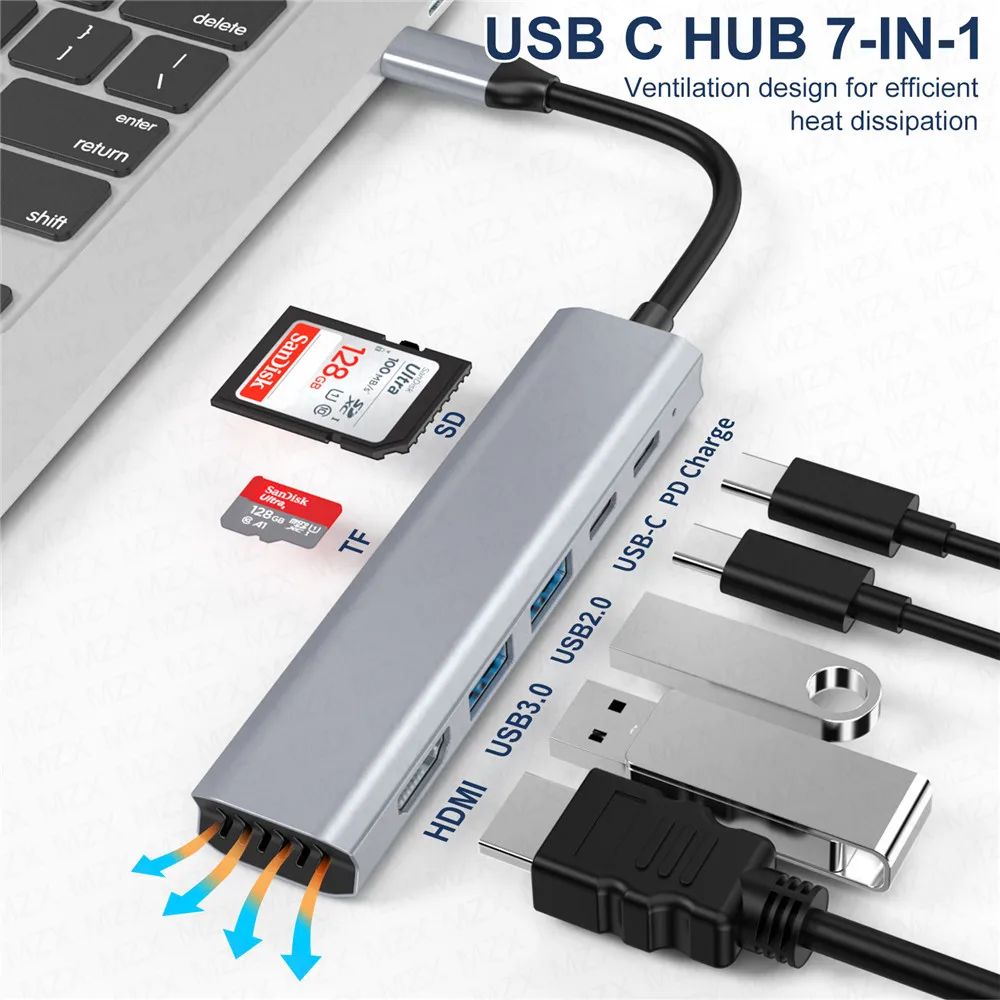 Цвет: 7IN1-H1 HDMI SD TF