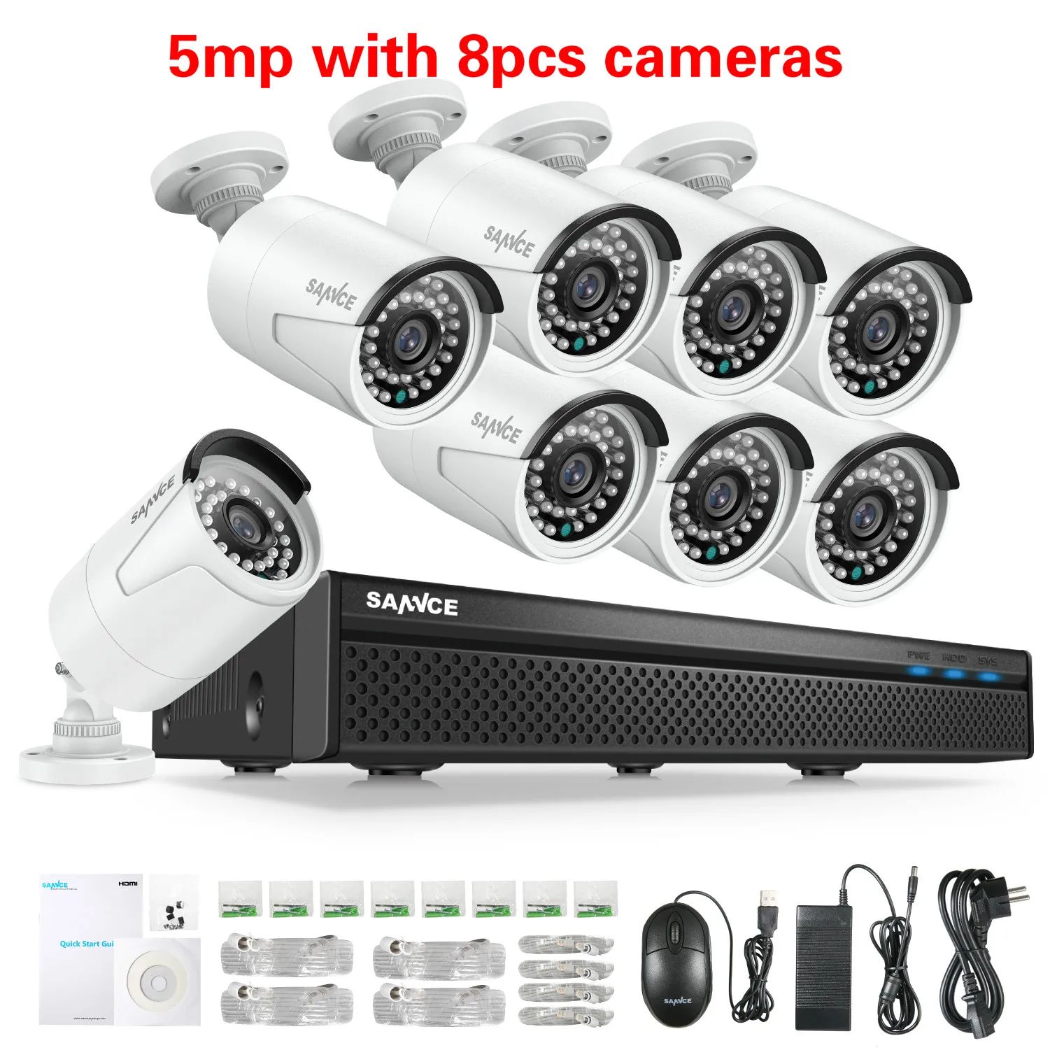 Dimensione: 1TCOLOR: 5 MP con videocamera da 8pcs