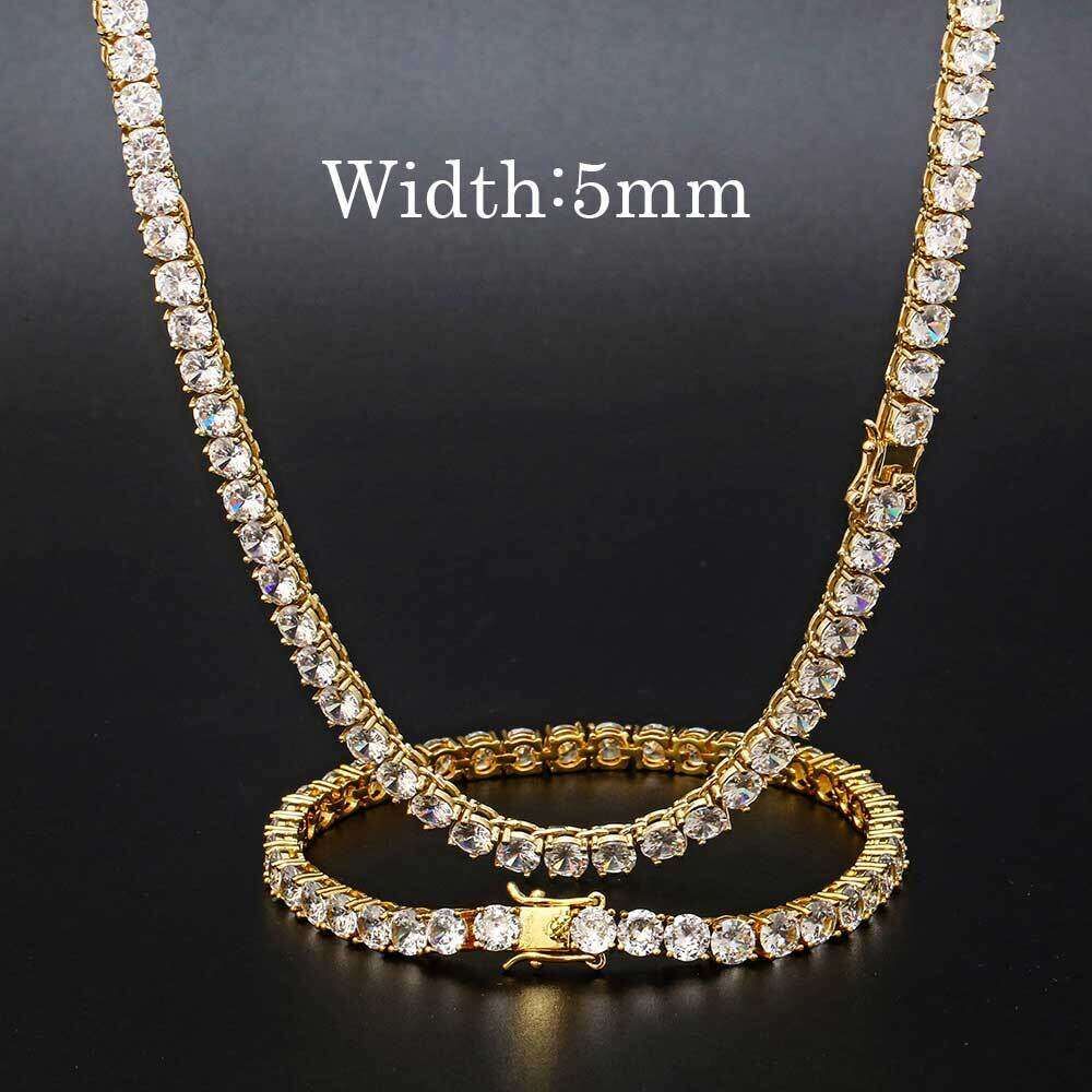 5mm-Gold-Cha003-Chain 22inch（55.88cm）