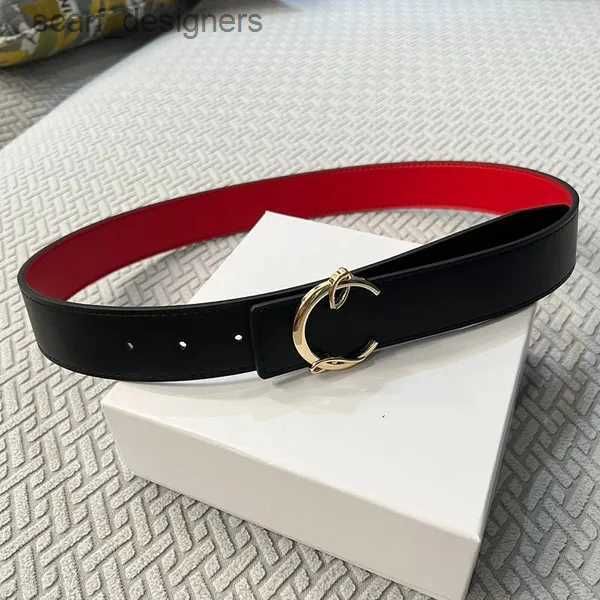 1 Gold Buckle Black Red Double Belt