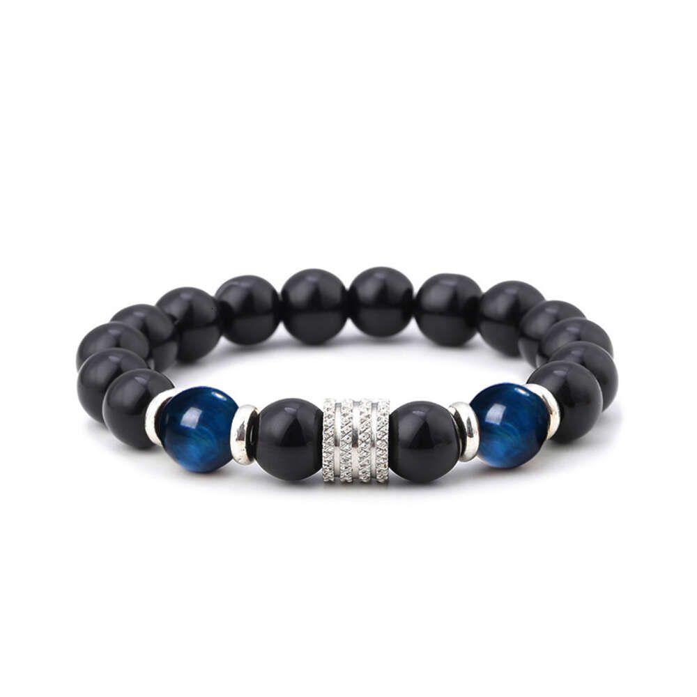 Bracelet à l'œil de tigre bleu 10 mm