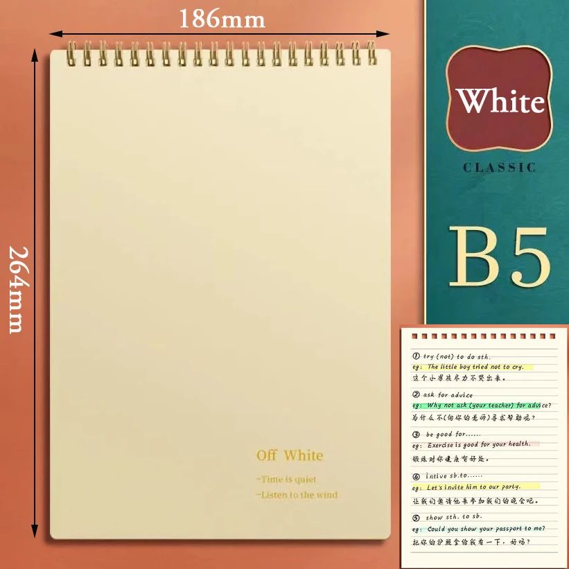 Color:B5 White Lined