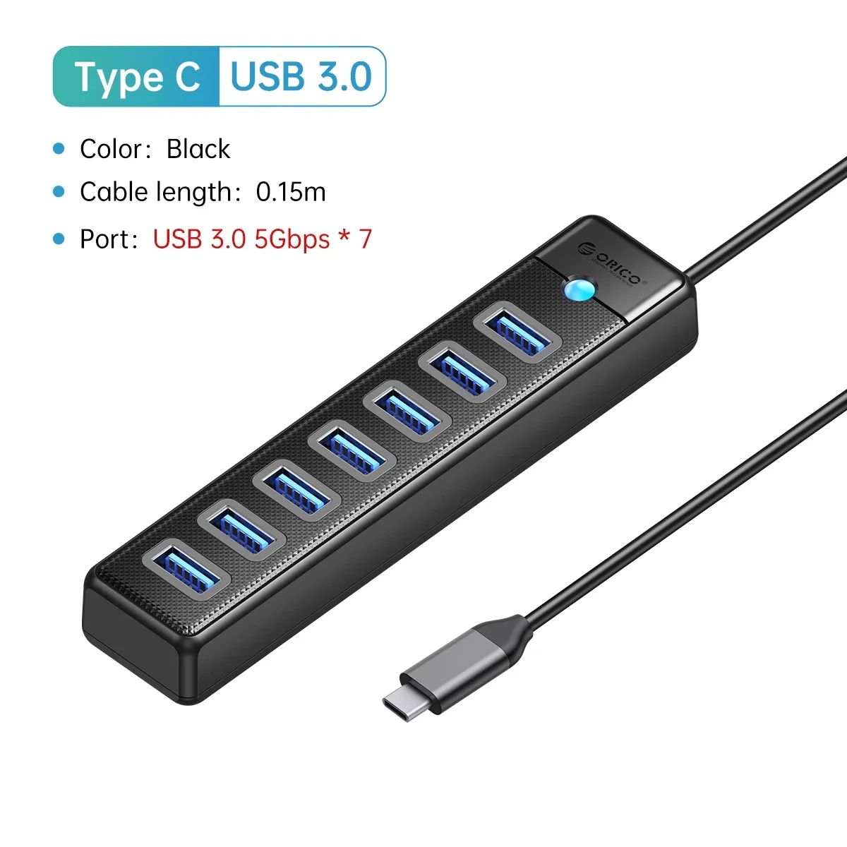 Kolor: USB C 7 Port 15 cm