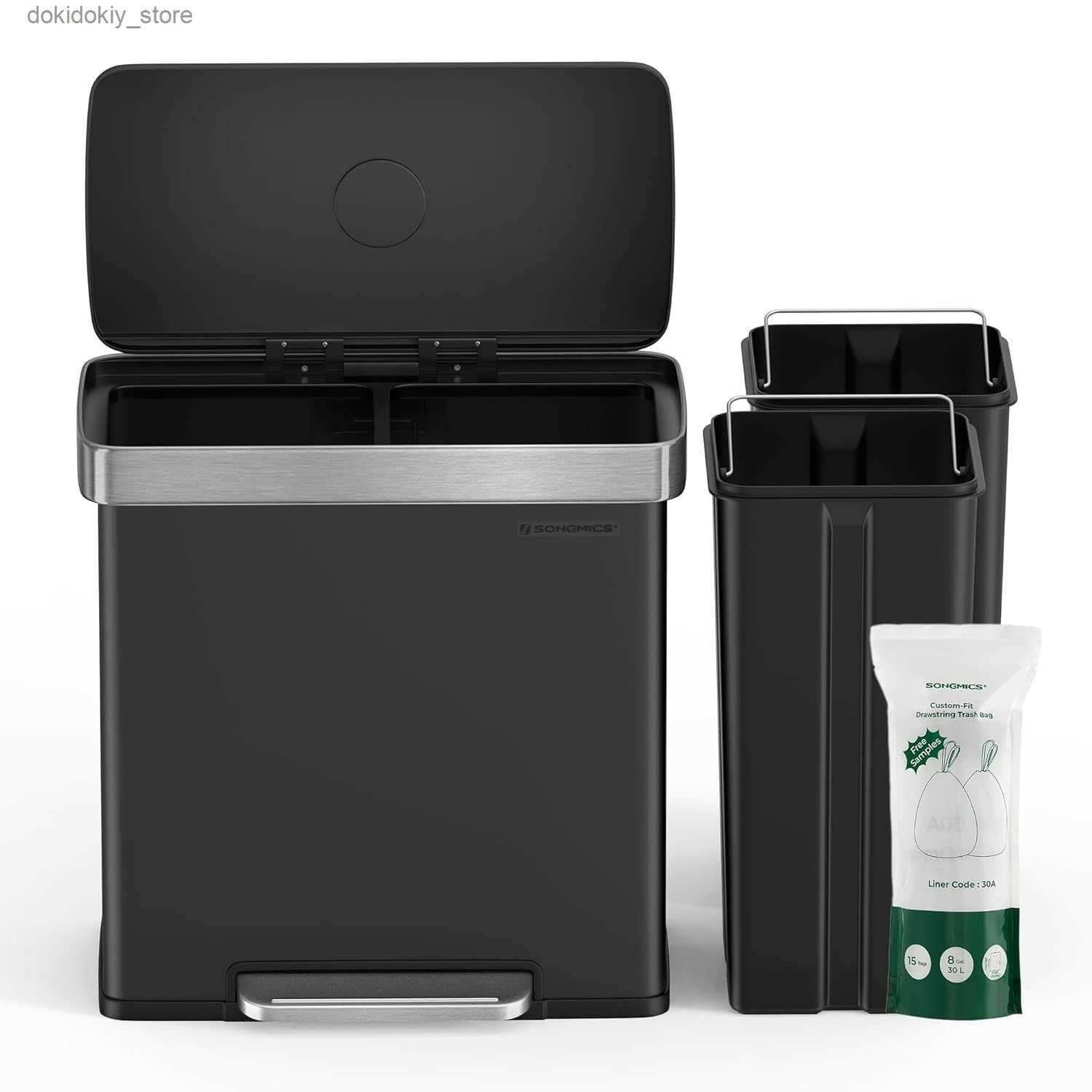 Black-Dual Kitchen Trash c