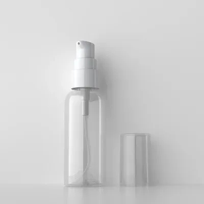 50 ml transparente Plastikflasche weiß