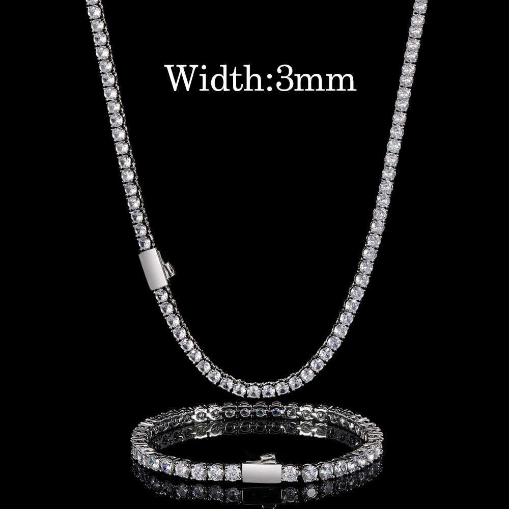 3mm-Silver-Cha005-Chain 22inch（55.88cm）