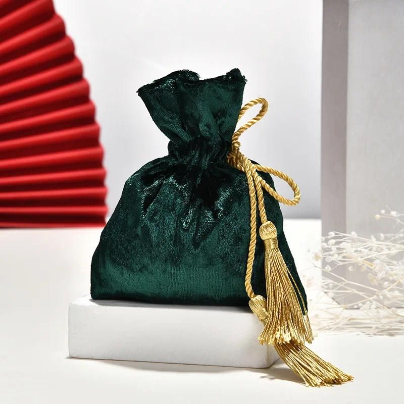 10 pièces sac vert 10x14cm