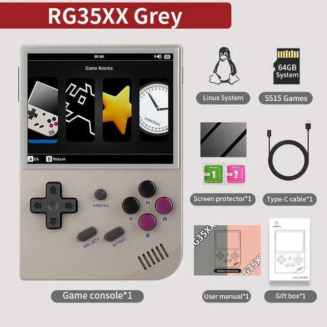 RG35XX NIEUW GREY-64G