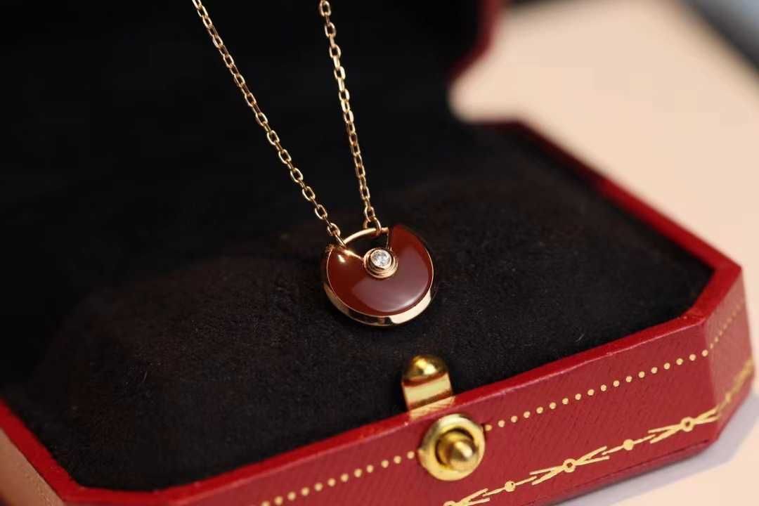 Rose Gold - Red Shell Amulet Necklace