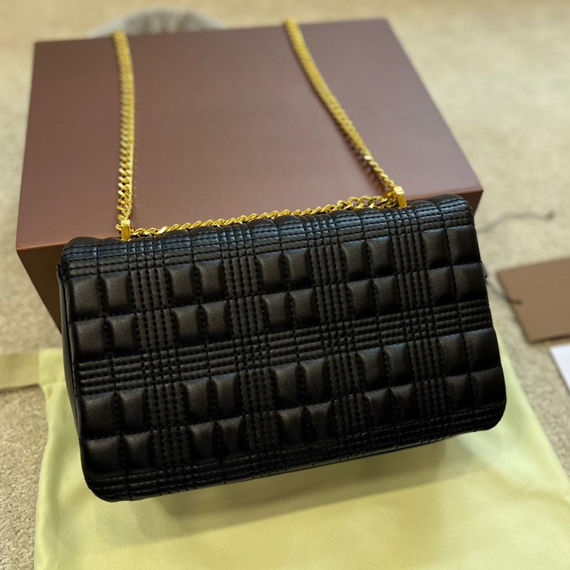 Black bag with gold chain