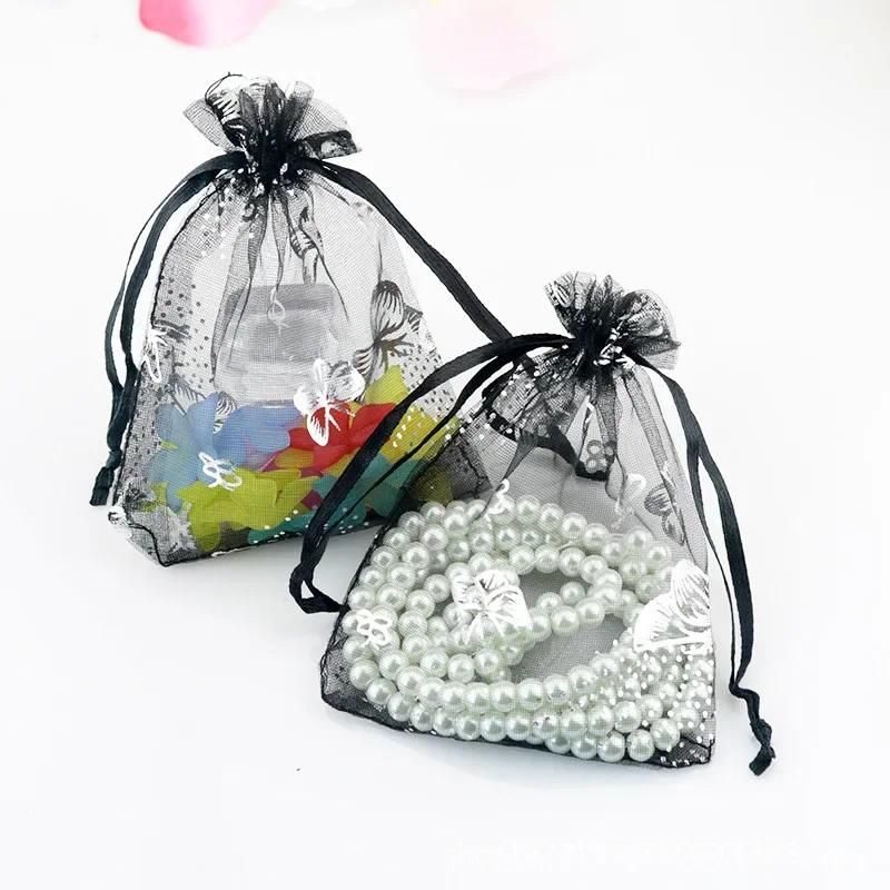 Hot Silver Butterfly 9x12cm organza bag6