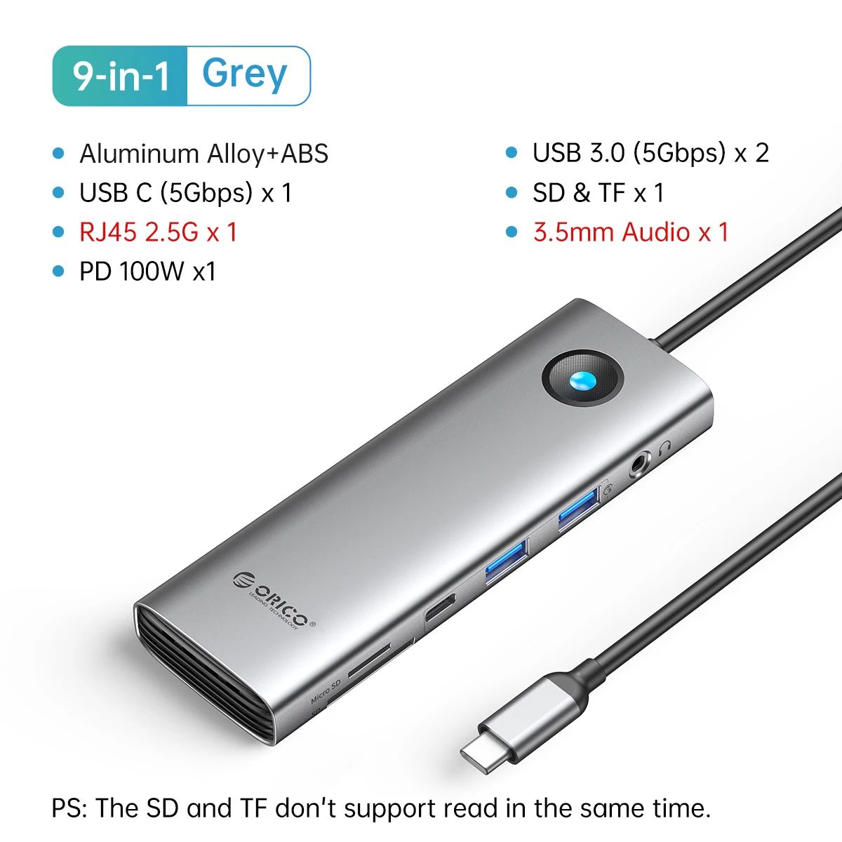 Color:Grey 9in1 PD100 SD