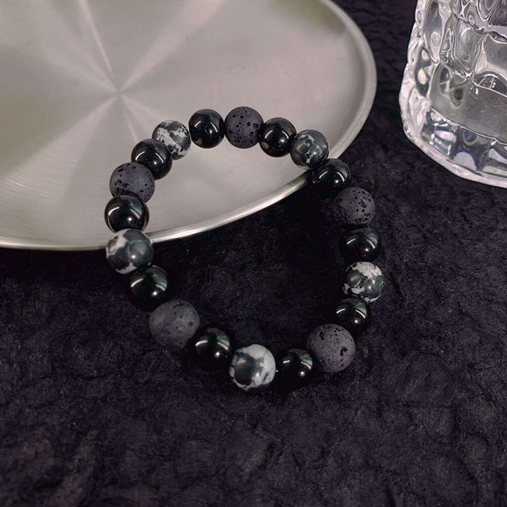 Spotted Snowflake Stone Bracelet