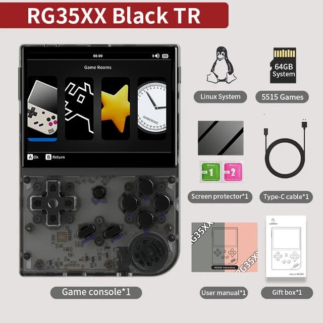 RG35XX NIEUW BLACKT-64G