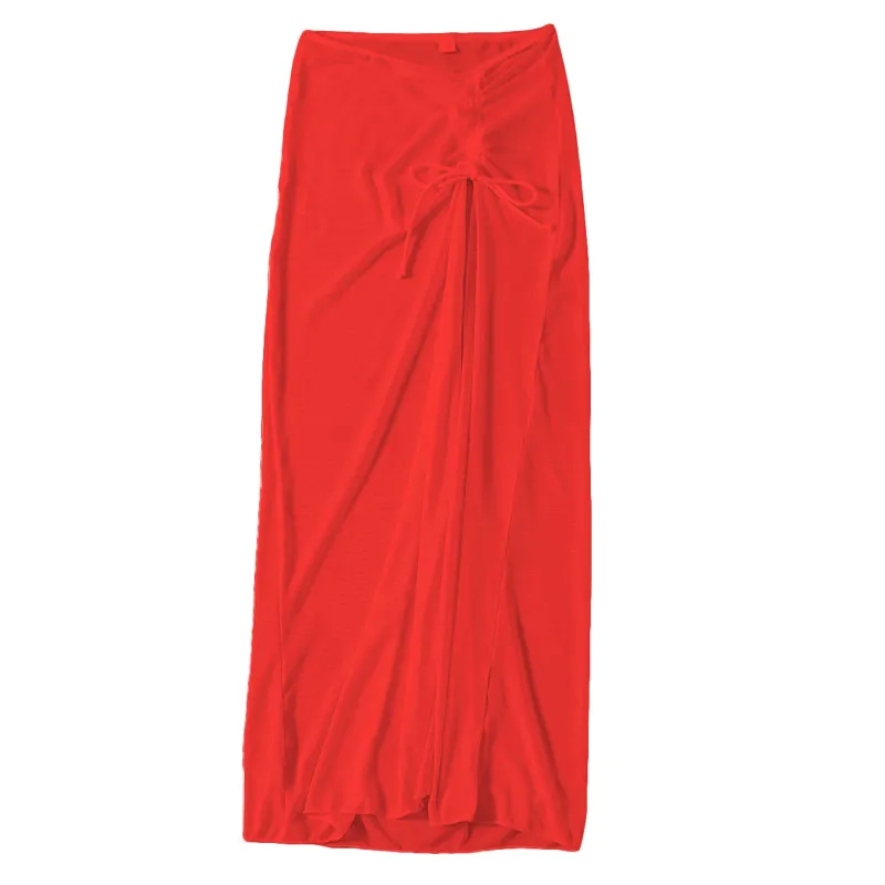 Split long dress-Red