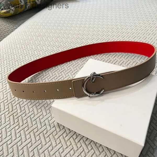 2 Silver Buckle Black Red Double Belt