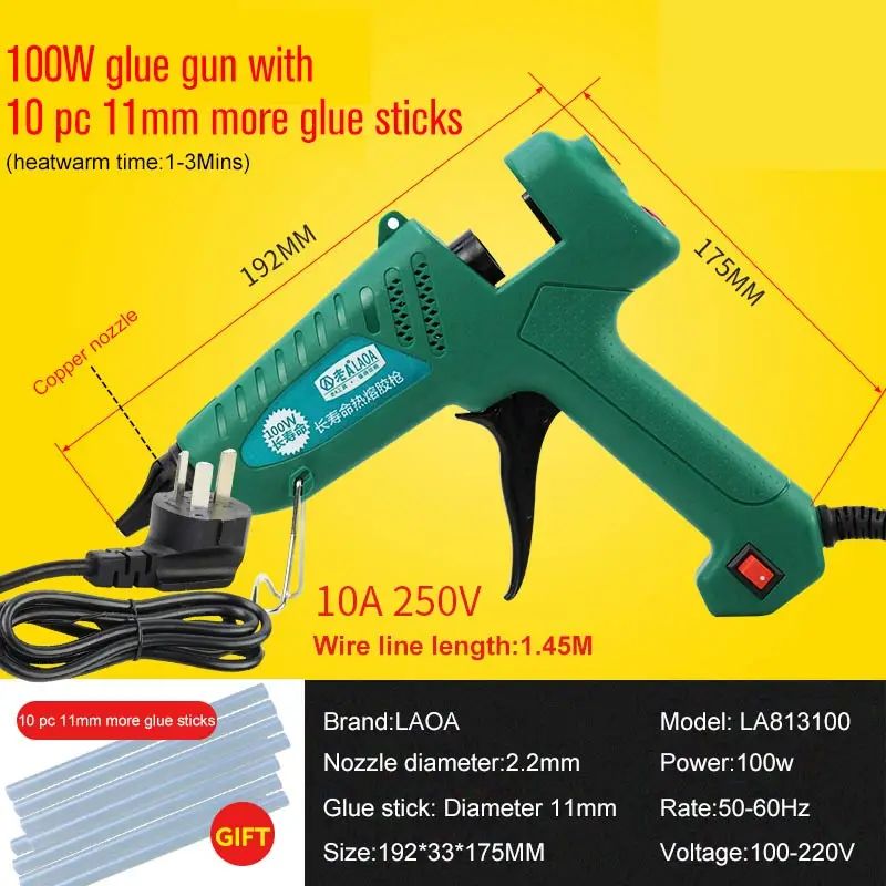 1 Glue Gun-With 10pc glue stick-eu