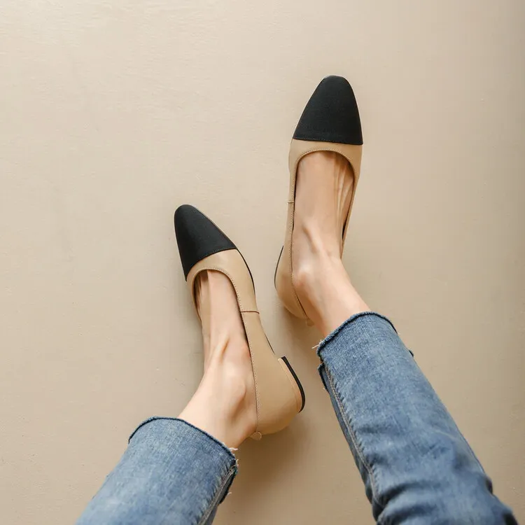 Nude Leather Flats