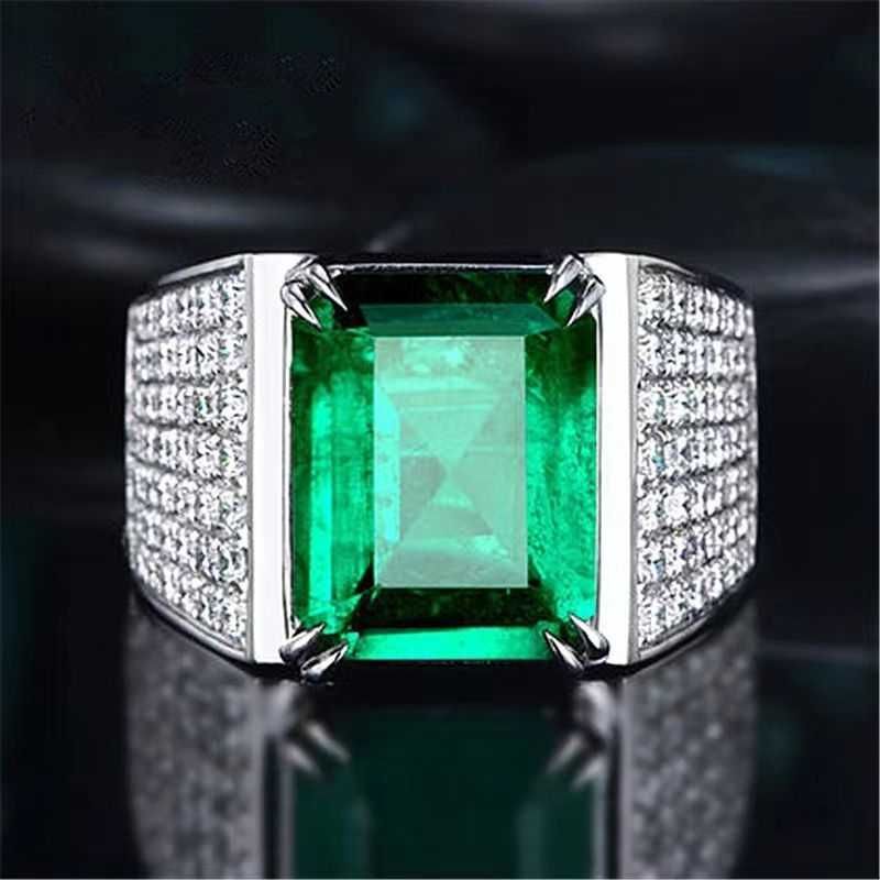 Volledige diamanten groene diamant witgoud-