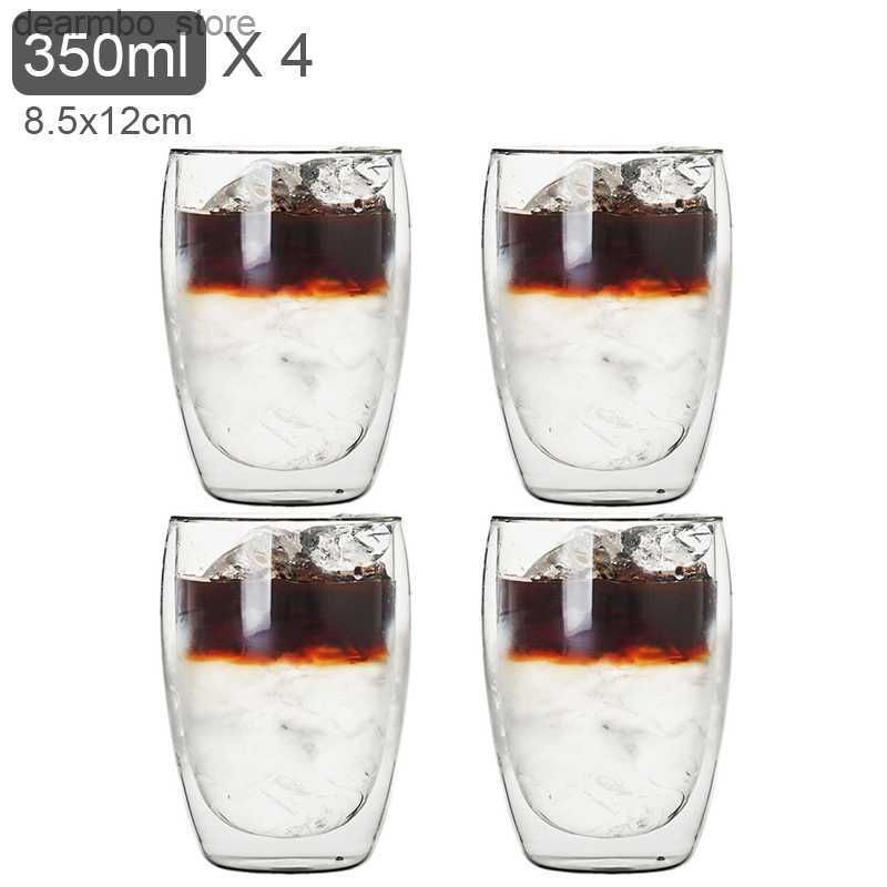 4pcs 350 ml-verre tasse