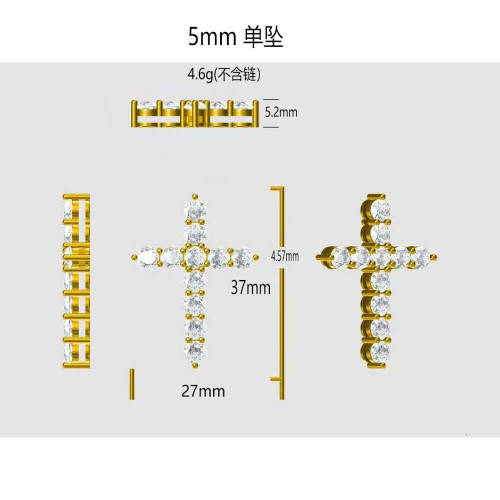 قلادة مفردة الصليب 5MM (البلاتين)