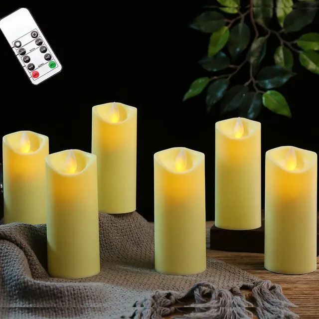 6 bougies 1 à distance-beige