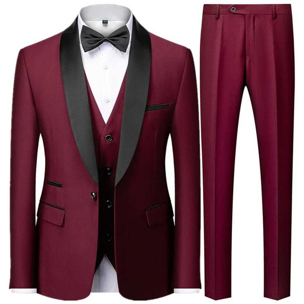 3 Pcs Set Wine Red