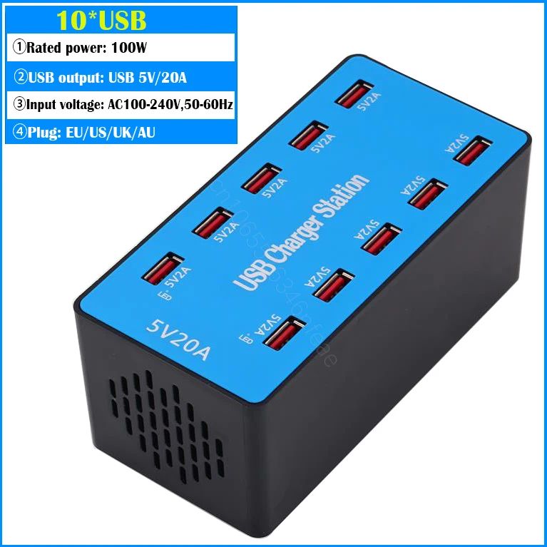 EU-10port 100W bleu