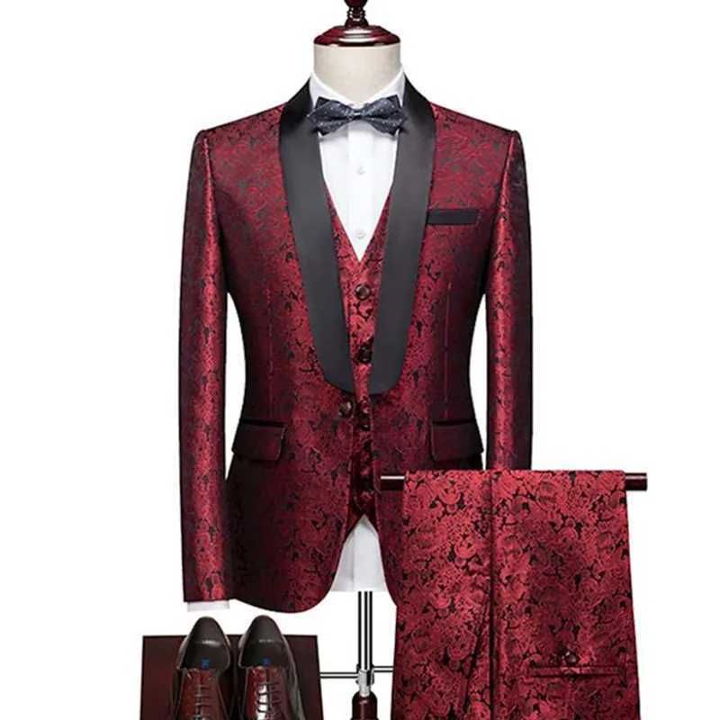 3 Pcs Set Wine Red