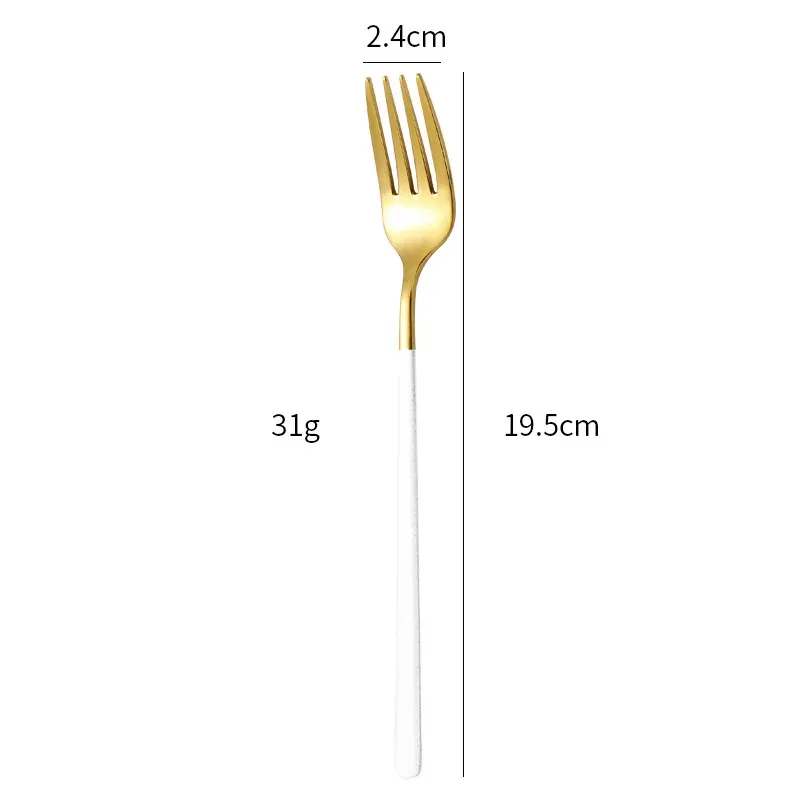 19.5x4.4cm White gold fork 3pcs