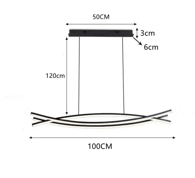 svart 100 cm varm vit 3000k