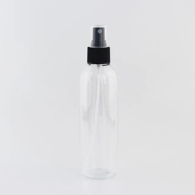 Bottiglia in plastica trasparente da 200 ml nera