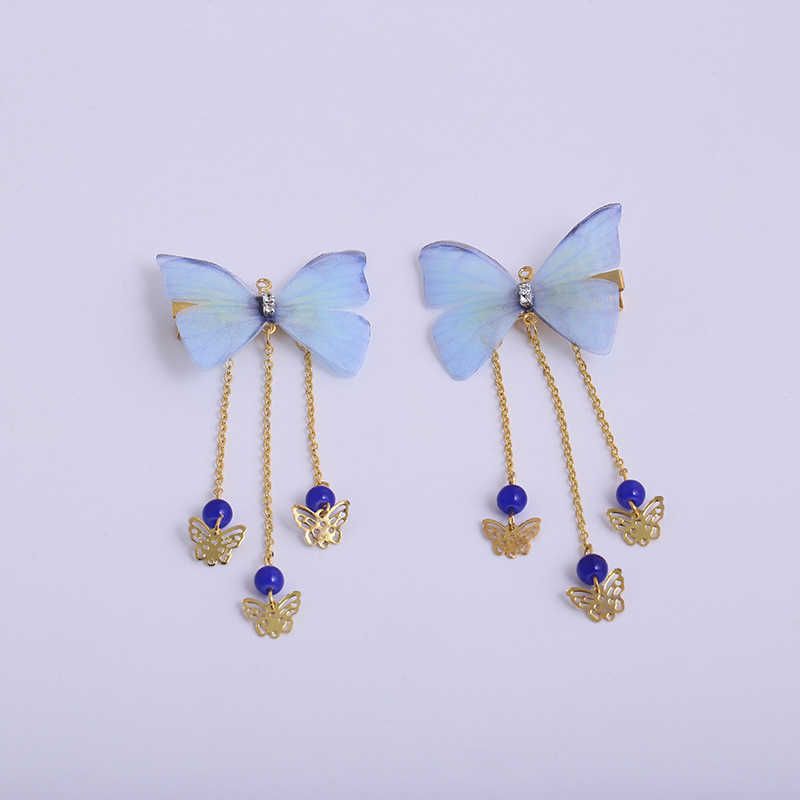 Blue Butterfly Hairpin / Pair