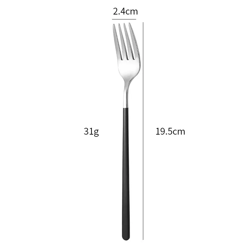 19.5x4.4cm BlackSliver fork 4pc