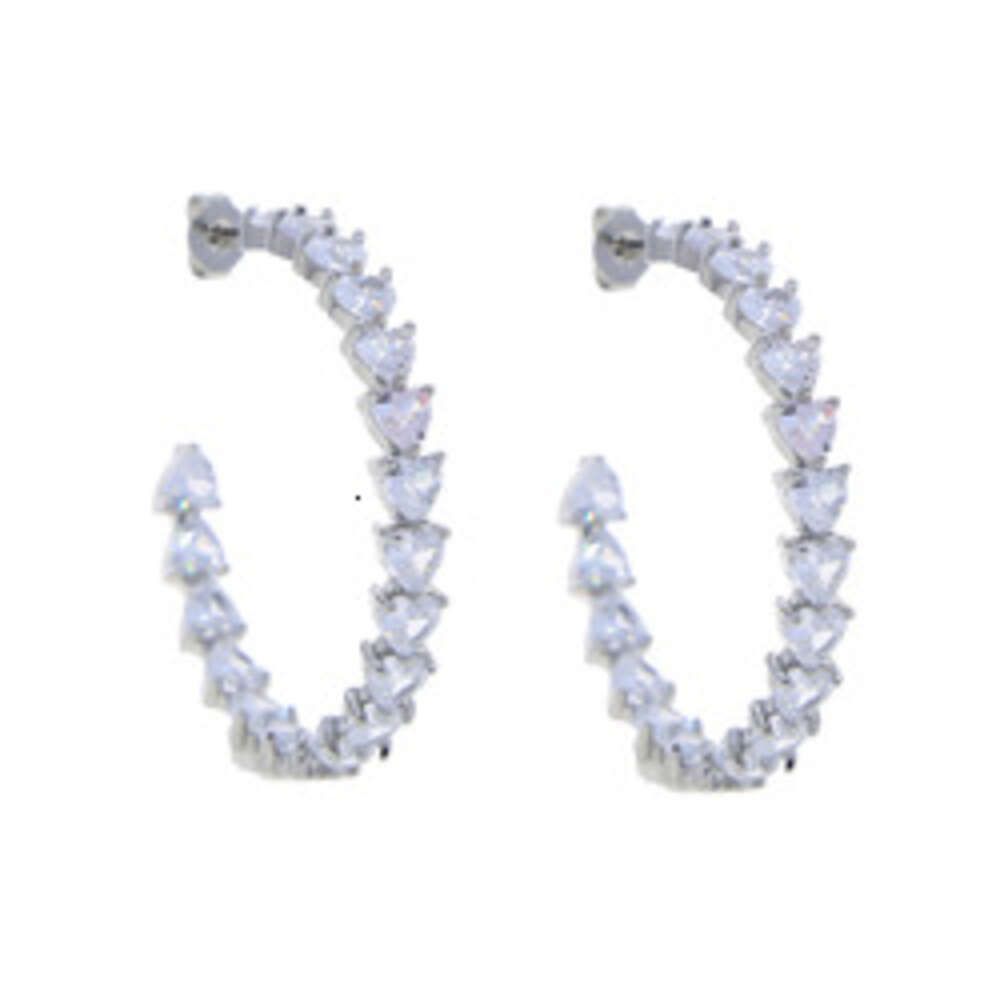 E1043-silver witte earring