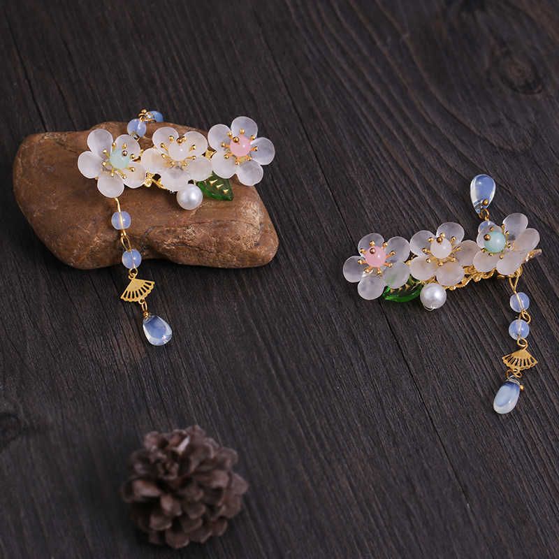 Three Flower Hairpin Gold / Pair