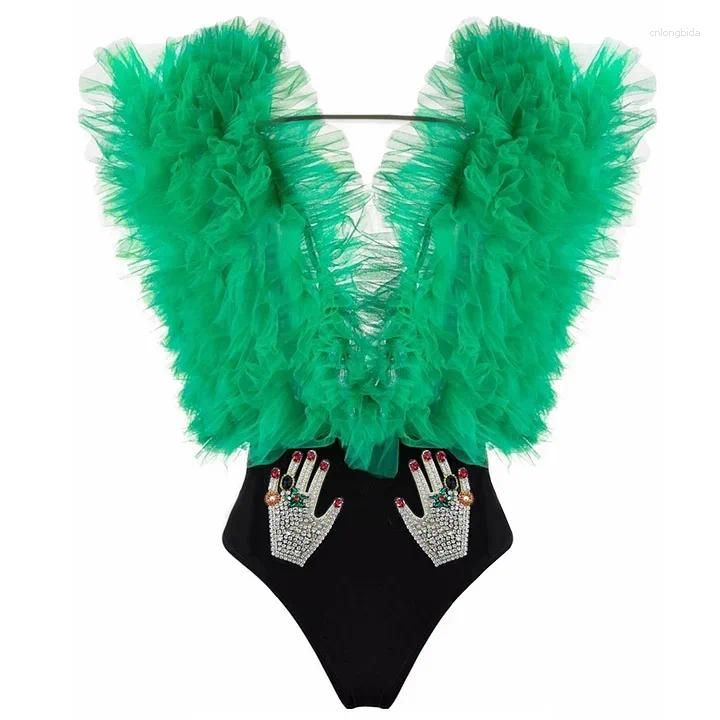 Green Fur Swimsuit