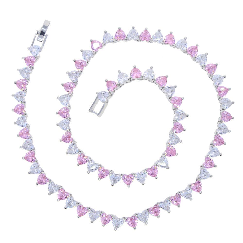 N579-Silver Pink-Necklace 18 дюймов