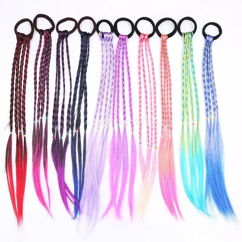 Candy Color Girl Wig Hair Rope for Kids Sweet view 2