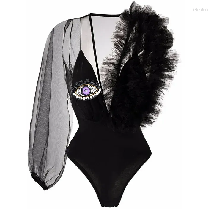 Black Fur Swimsuit