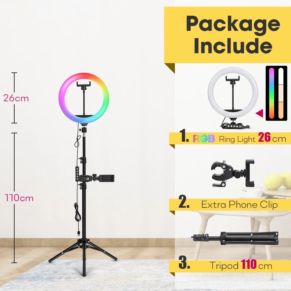 Color:26cmRGB 110cm Stand