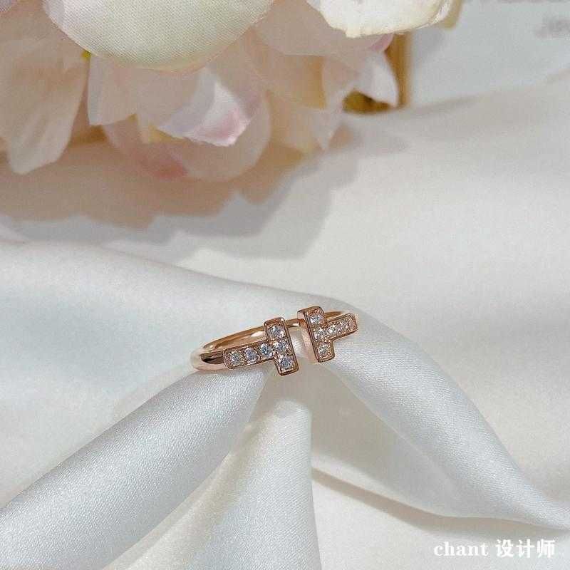 Double with Diamond Ring Rose Gold