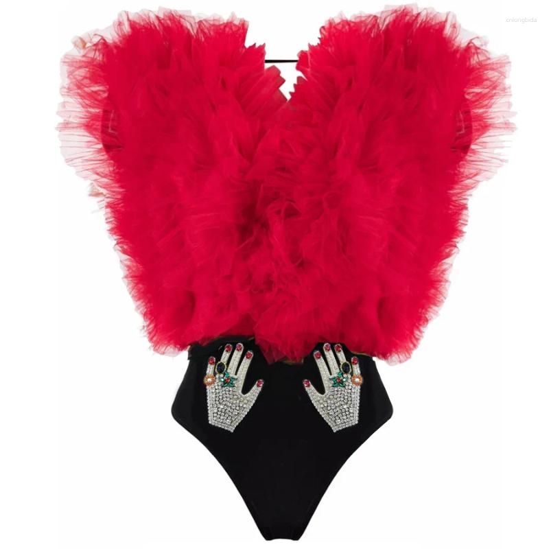 Red Fur Swimsuit